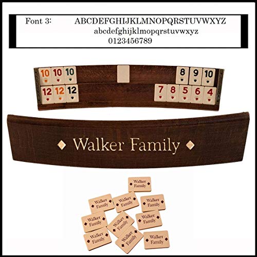 Juego de Mesa Oval Rummy de Madera Hecha a Mano miniatura 5