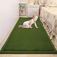 EN AyuL Grote koraal fluwelen yogamat voor baby's en baby's, speelkleed, dikke antislip kruipmat voor babykamer / kinderkamer / tatami (200 x 200 cm, roze