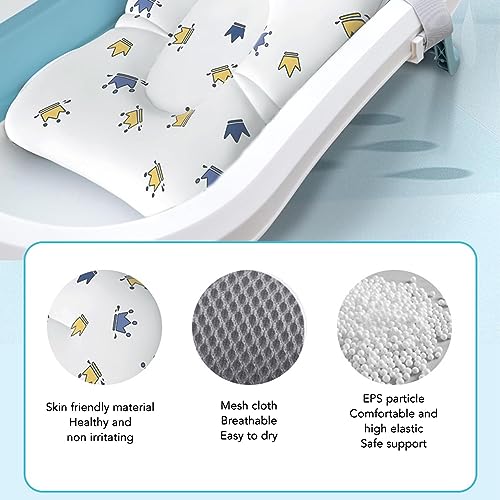 Image of Baby Bath Pad,Adjustable Newborn Toddler Bath Cushion Infant Support Seat Pillow for Bathtub