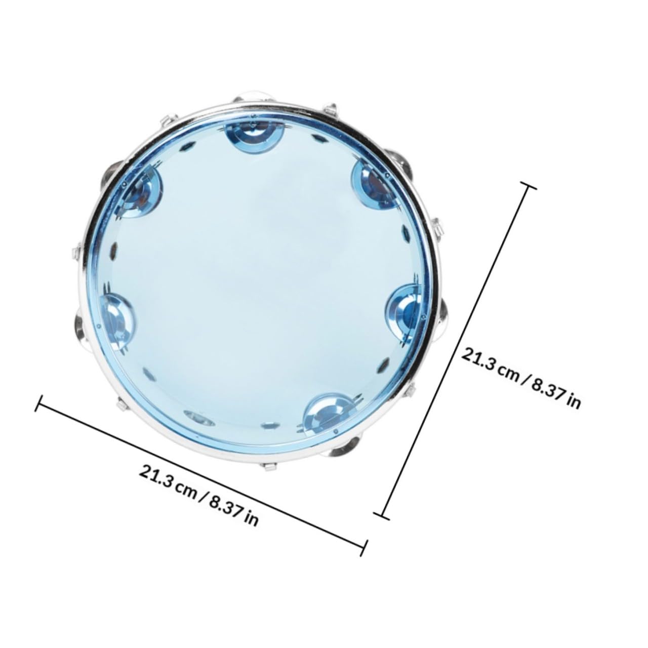 WOONEKY Pandereta de Mano de Percusión de 8 Pulgadas y Cuerpo Abs Aro de Acero Inoxidable con Doble Serie Que Estimula Interés y Concentración Instrumento Musical para Niños