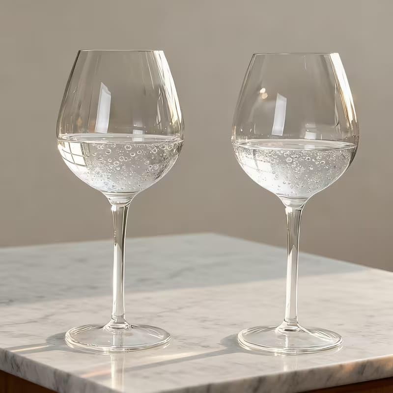 Image of PrimeWorld Luxurious Wine Glasses Set of 6 - 350ml | Elegant Stemmed Glassware for Red & White Wine, Brandy, Whisky, Champagne & Juice