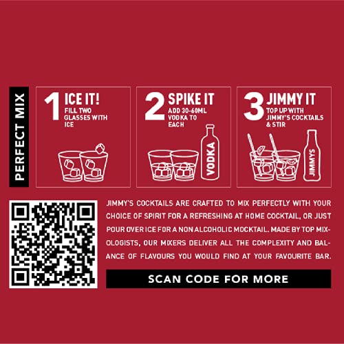 Image of Jimmy's Cocktails Bloodymary Cocktail Mixers (Pack Of 8) - Finely Crafted Non-Alcoholic Beverage Each 250Ml Bottle Makes 2 Drinks