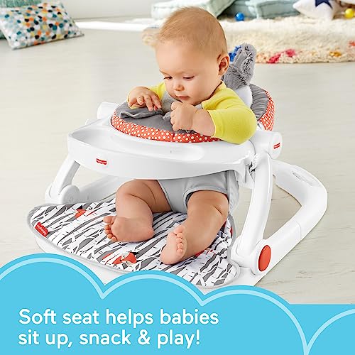 Fisher-Price Portable Baby Chair Premium Sit-Me-Up Floor Seat With Snack Tray And Toy Bar, Plush Seat Pad, Peek-A-Boo Fox #TOP1