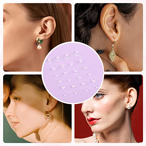 600Pcs Silicone Earring Backs, Soft Clear Earring Safety Backs With Box Earring Stopper Backs Locking Earring Backs Replacements (6 Styles) #TOP6