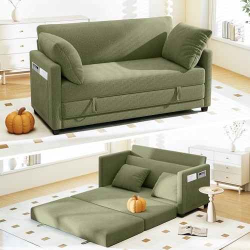 65 Convertible Loveseat Sofa Bed with Pillows