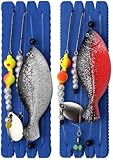 Storfisk fishing & more 2er Set Buttlöffel Vorfach Scholle bleifrei mit Haken, Wirbel, Spinnerblättchen, Gewicht:80 Gramm, Größe:Set 1