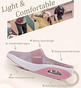 2022 nieuwe schoenen, luchtkussen slip-on wandelschoenen voor dames, klompen zachte mesh pantoffels met diabetische sokken orthopedische diabetische wandelschoenen, ademend luchtkussen platf