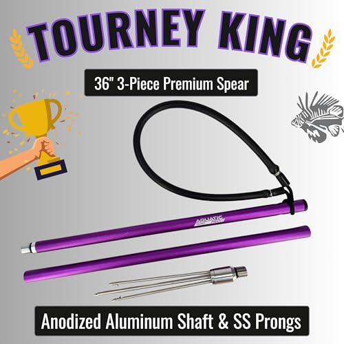 Aquatic Hunt Tourney King Premium 36\" Spear – Compact 3-Piece Travel-Ready Underwater Hunting Spear for Lionfish, Frog & Flounder Gigging - Thumbnail 2
