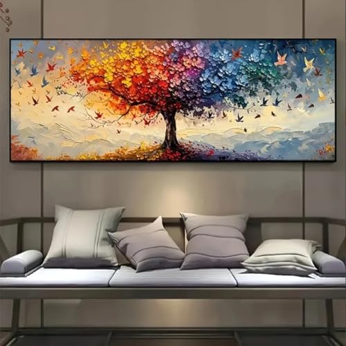 Toile géométrique arbre de vie pour décoration murale de salon