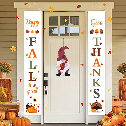 Thanksgiving Decoration, Meetyamor Fall Decorations For Home, Gnome Door Decor Wood Sign With Pumpkin And Maple Leaf For Fall Thanksgiving Decor, Decorative Sign For Front Door Indoor Outdoor #TOP2