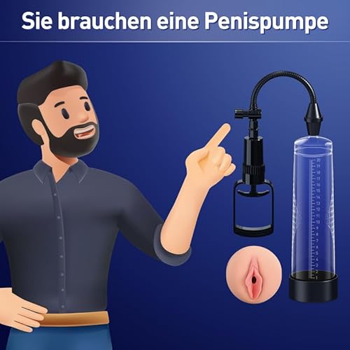 Penis Pump Sex Toys for Men - Manual Vacuum Penis Extender Male Sex Toys, Penis Pumps Penis Enlarger Adult Toys with Pocket Pussy, Penis Sleeve Cock Sexual Stimulation Device for Erection - 3
