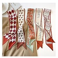 B-HOT Kunstseiden-Schal Mit Blumenmuster – 100 X 5 Cm, Vielseitig Als Haarband, Taschengriff Oder Accessoire, In Rot