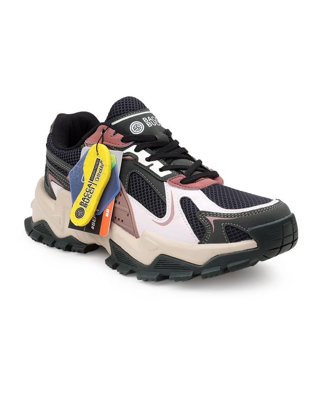 Image of Bacca Bucci HYPERMAX Men's Chunky Sneakers | Rugged Lifestyle Shoes with Mesh Upper, EVA Midsole & Heavy Grip Rubber Outsole | Streetwear, Walking & Everyday Wear