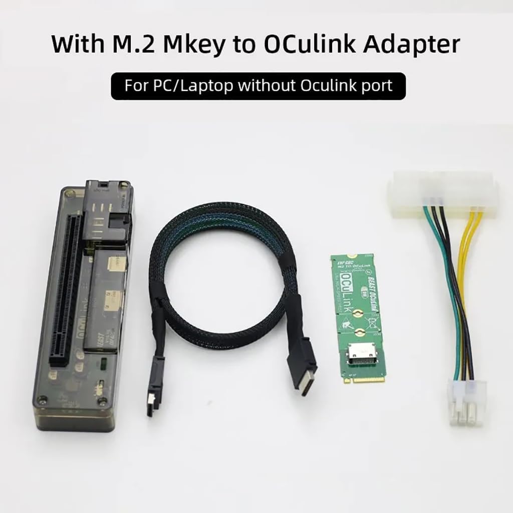 JMT M.2 M Key to OCulink-Compatible GPU Docking Station PCIe 4.0 X4 64GB/s for Mini PC Notebook Laptop to External Video Graphic Card (with M.2 Adapter) image 2