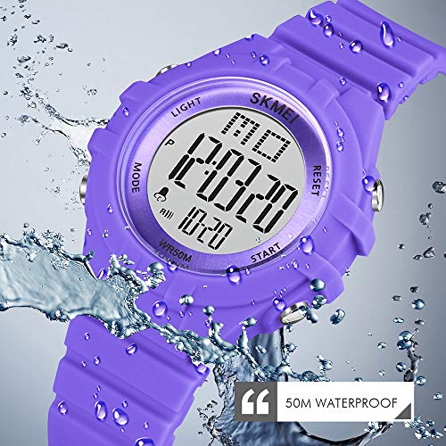 Relógio digital infantil Doneioe para meninos e meninas com 7 cores de fundo de LED 5 ATM à prova d