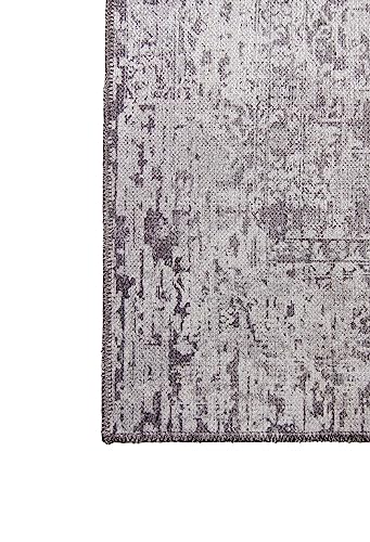 Gloria Runner Low Profile Persian Washable Rug Anti Slip Backing Rugs For Living Room Foldable Carpet (Gray, 2'X5') #TOP5