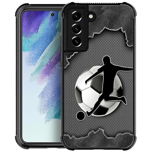 yicomon Compatible with Samsung Galaxy S21 Case, Football Sport Pattern Print Phone Case Durable Fashion Funny Liquid Silicone Case Soft Anti-Scratch Shockproof Protective Cover