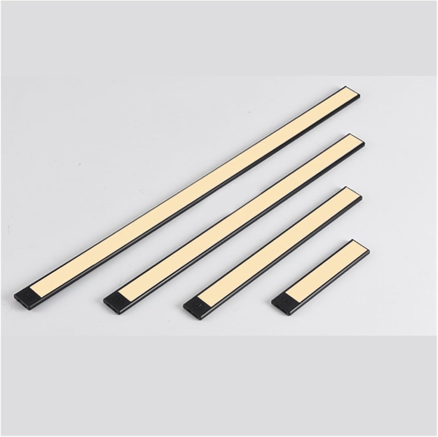 Black Hand scan Sensor lamp Ultra-Thin Rechargeable Wireless self-Adhesive Cabinet lamp Kitchen Entrance Bedside lamp LED Light Strip (Color : Warm Light, Size : 400mm -400 * 40 * 9mm2W)