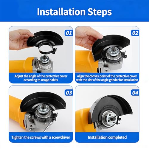 Disque de meulage de remplacement rapide, couvercle de protection contre la poussière, protection de sécurité, couvercle de roue pour meuleuse d ' angle électrique, protection de sécurité de roue – vue 7