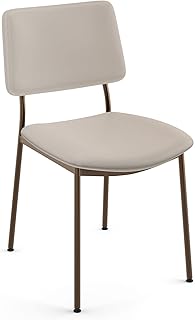 Amisco Sullivan Dining Chair - Cream Faux Leather/Bronze Metal