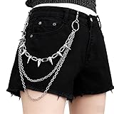 Gosknor Silver Men's Modern Punk Pants Chain with Lobster Clasp, 54cm/21.26 inch Long, Fashionable Accessory for Active Individuals and Fashion Enthusiasts