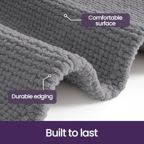 DEXI Bathroom Rugs 32x20, Non Slip Washable Bath Mat, Absorbent Chenille Bathmat, Ultra Soft Thick Carpet for Tub Shower Floor, Grey by DEXI - Used condition - Image 7