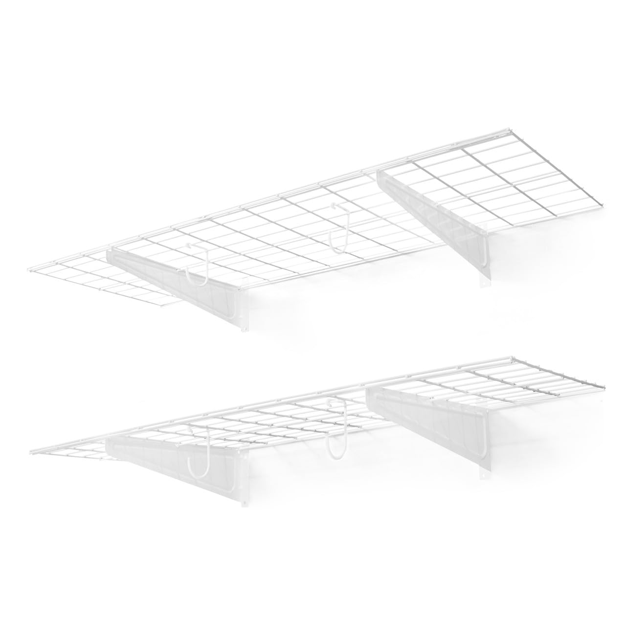 CAPHAUS Garage Wall Shelving, 48 in. W x 18 in. D Wall Mounted Garage Shelves w/ 2 Bike Hooks, Heavy Duty Organizer Shelf for Garage Storage System, Black or White