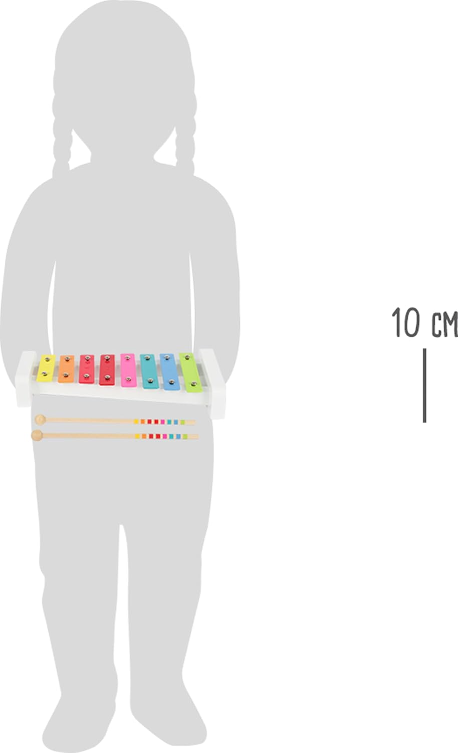 small foot 11117 Wooden Xylophone Sound Colourful Musical Instrument for Children with Sheet Music from 18 Months