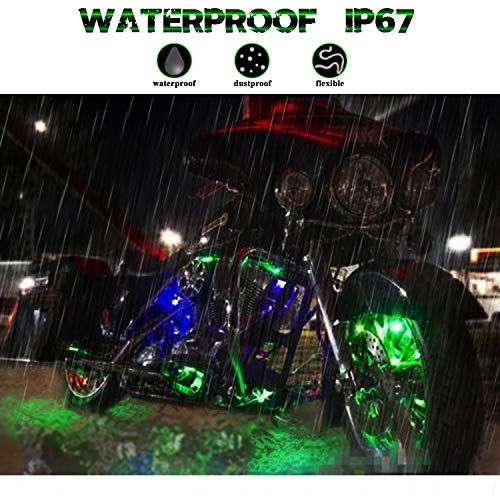 Livtee 16Pcs Led Strip Lights, Multi-Color Neon Atmosphere Underglow Kit With Wireless Remote Controller For Motorcycles Trikes Golf Carts Atvs Utvs #TOP7