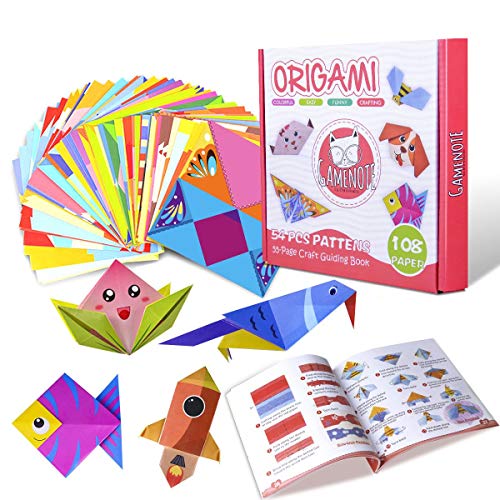 Gamenote Colorful Kids Origami Kit 118 Double Sided Vivid Origami Papers 54 Origami