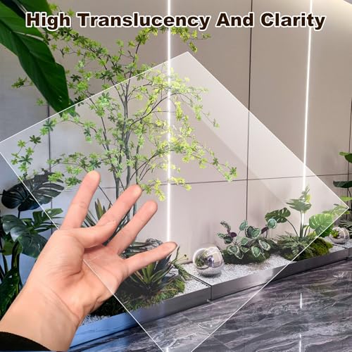 Image of Clear Flexible Plastic Sheets, Set of 10 PET Sheets 12 inchx12 inchx0.02 inch | Easy to Cut, Smooth Transparent Plexiglass Sheets for Crafting Display Painting, Replacement Frames Glass, Signs Projects