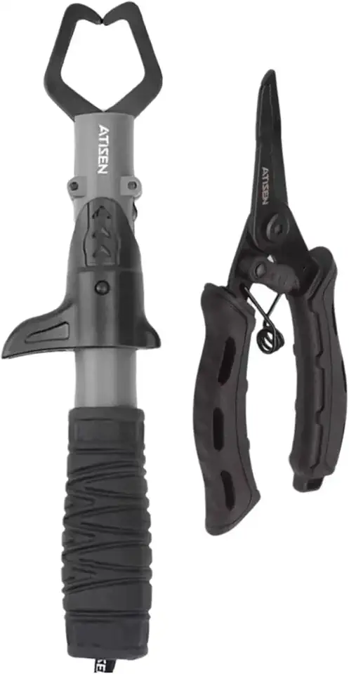 Pesca Brasil Alicate e Garra Contenção para Pesca com Cabo Antiderrapante e Corda para Pendurar e não escapar