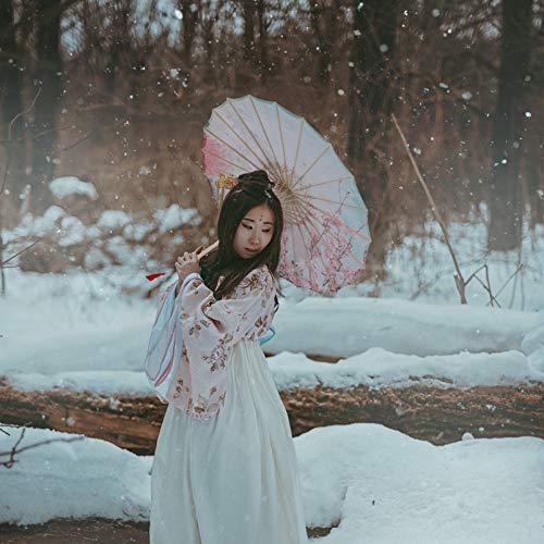 NUOBESTY Papel Clássico Feito à Mão Guarda-Sol Chinês Guarda-Chuva de Pintura Adereços de Dança Guar