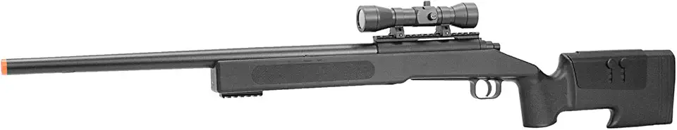 BBTac M62 Bolt-Action Spring Airsoft Sniper Rifle with Scope 6mm BB