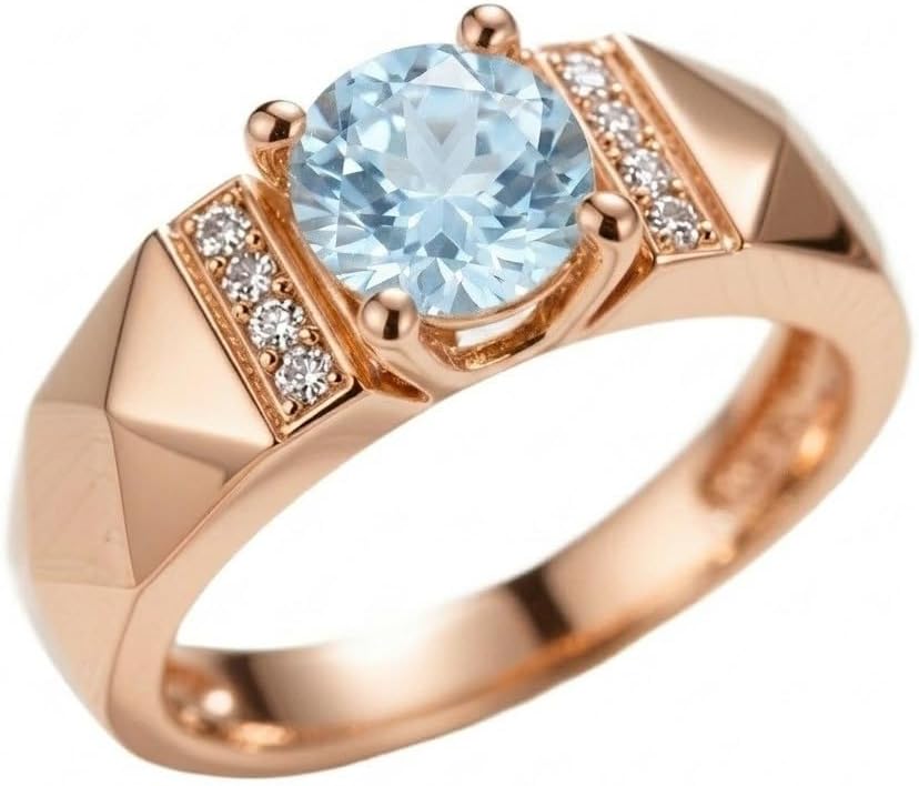 1.04 Carat (ctw) Round-Cut Gemstone Wedding Engagement Rings for Women, Lab-Grown Sapphire/Ruby/Emerald/Moissanite/Amethyst/Garnet/Black Onyx/Blue Topaz/Citrine/Tourmaline/Peridot Gemstone Round-Cut Anniversary Wedding Ring, Customizable 10K Gold/14K Gold/18K Gold/925 Sterling Silver