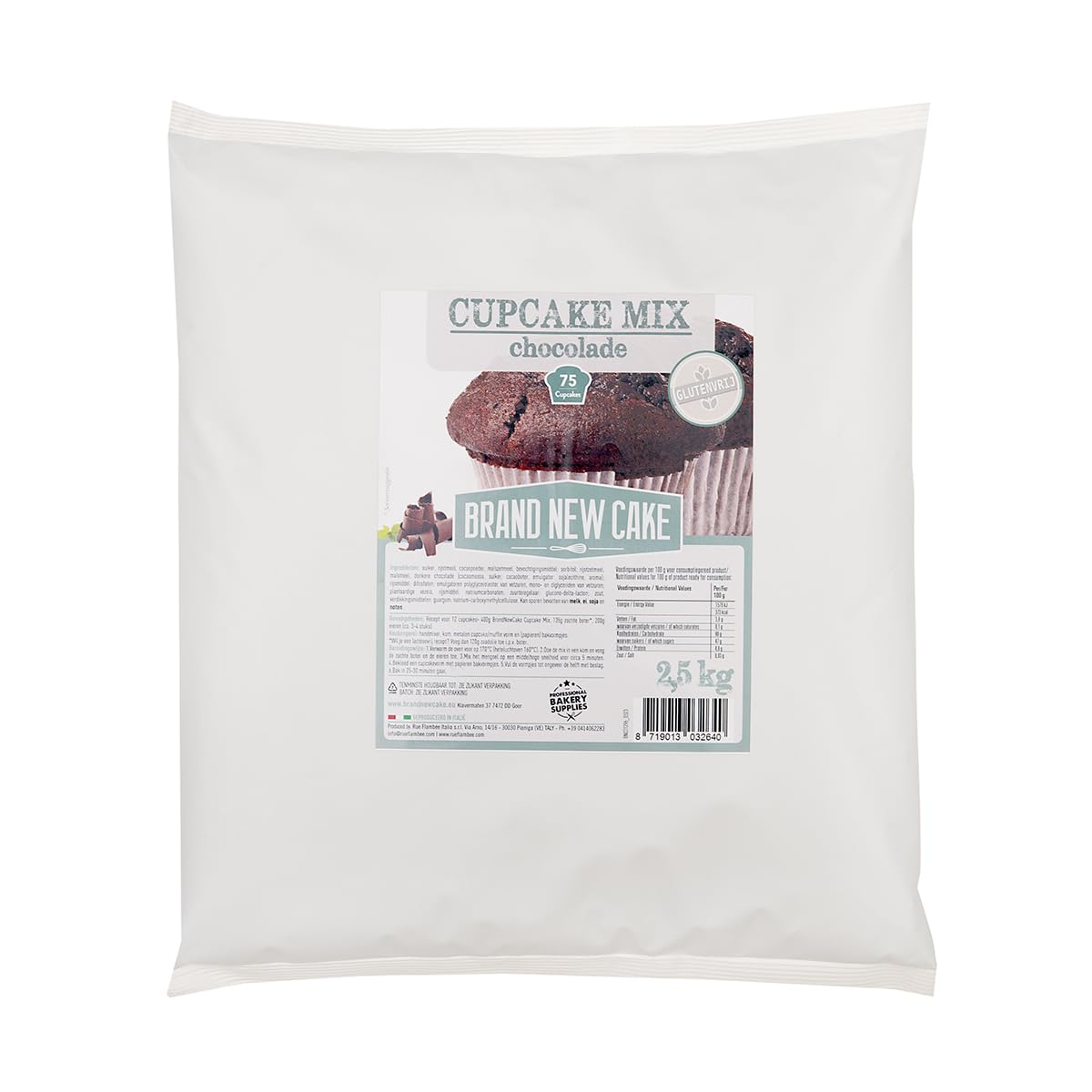BrandNewCake® Cupcake-Mix Schokolade 2,5kg - Glutenfreie Backmischung - Perfekte Schokoladen-Cupcakes