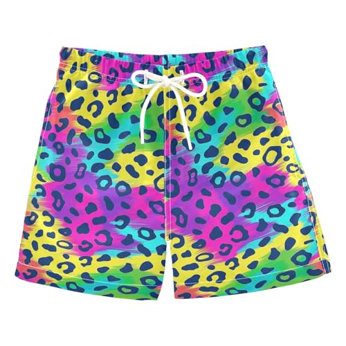 Leopard Rainbow Boys Swim Trunks Toddler Shorts Swimwear Boardshorts