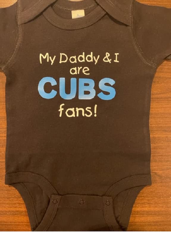 My Daddy and I are Cubs fans custom baby onesie ® one piece infant bodysuit