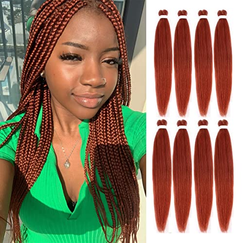 Leeven 16 Inch Pre Stretched Braiding Hair Black Kanekalon 8 Packs EZ Braiding Hair Crochet Braiding Hair Extensions /350#