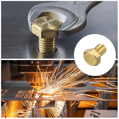 Image of METALLIXITY Hex Head Screw Bolt (1 /2-13x3 /4) 2Pcs, Brass Fully Threaded Solid Brass Hex Bolts Machine Screws - for Machinery Repair