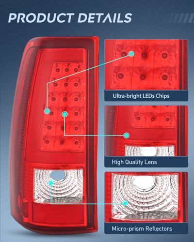 Image of Nilight Taillight Assembly for 2003 2004 2005 2006 Chevy Silverado