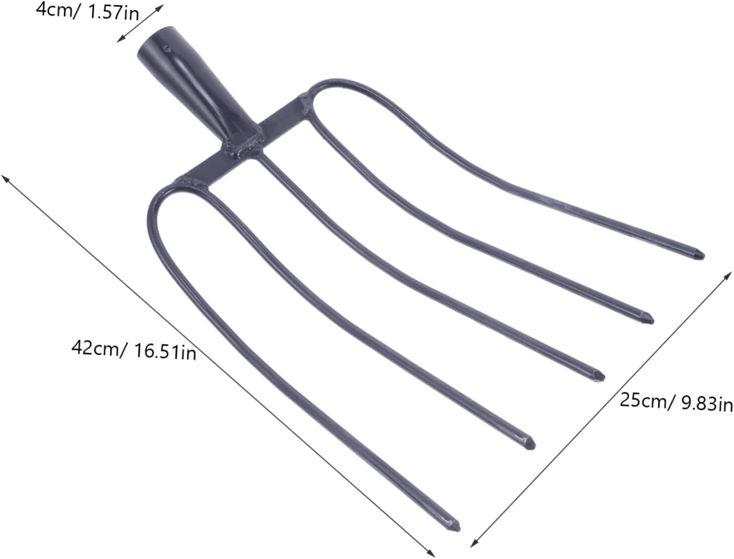 Multi-Functional Iron Manure Fork for Efficient Waste Management Rural Areas Durable Resistant Agricultural Grass Fork for Lawn Maintenance and Landscape Upkeep
