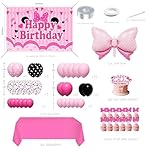 Pink Birthday Party Supplies - Pink and Black Balloon Arch Garland Kit Decorations,Backdrop for boys Kids - Image 2