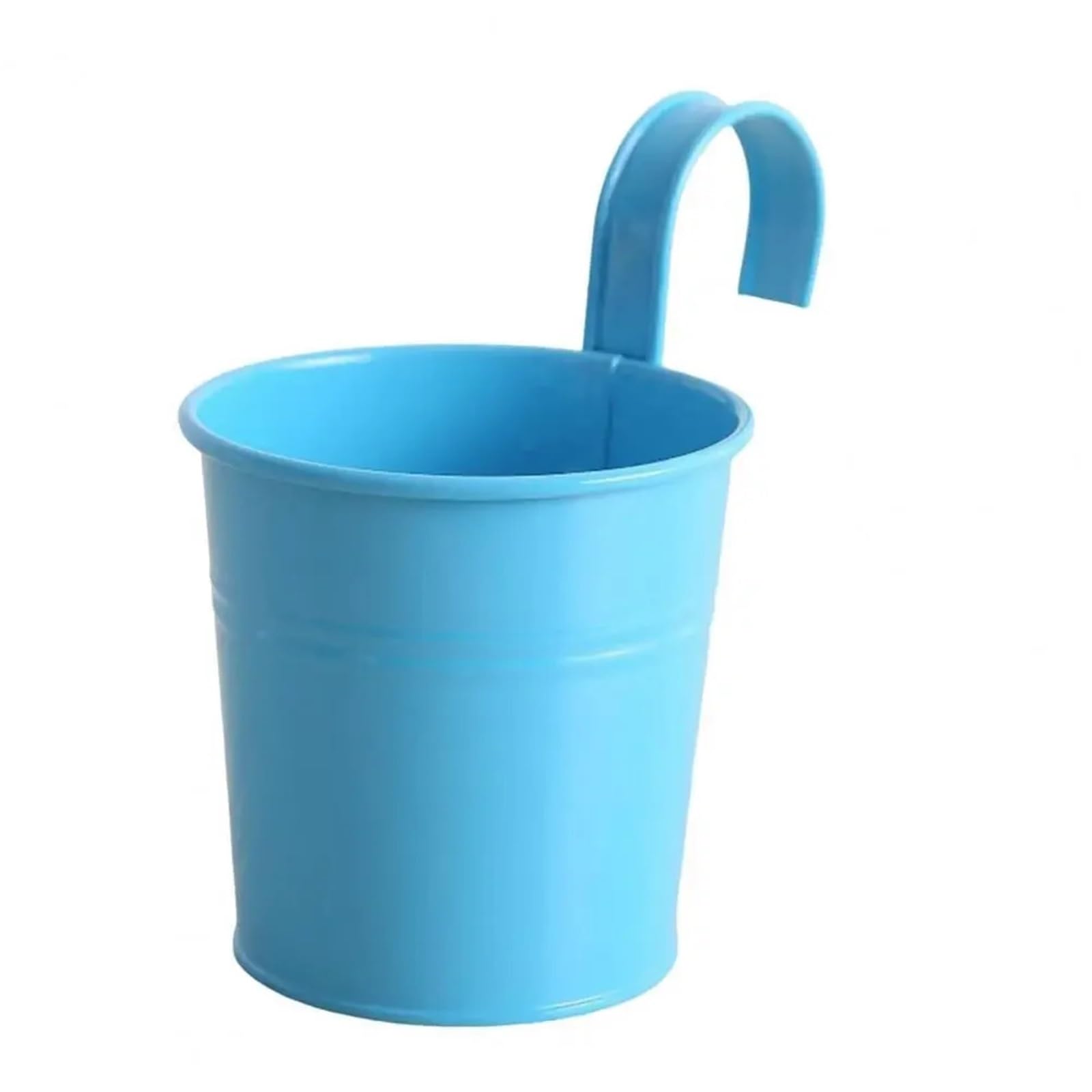 RTBVGHJIK 2pcs Iron Hanging Flower Pot Balcony Planter With Detachable Hook Solid Color Herb for Outdoor Plants(Dark Blue)
