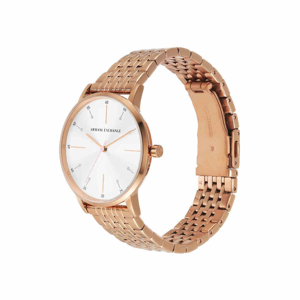 Armani Exchange Orologio da donna, Movimento al quarzo a tre lancette e cassa da 36 mm con cinturino in acciaio inossidabile