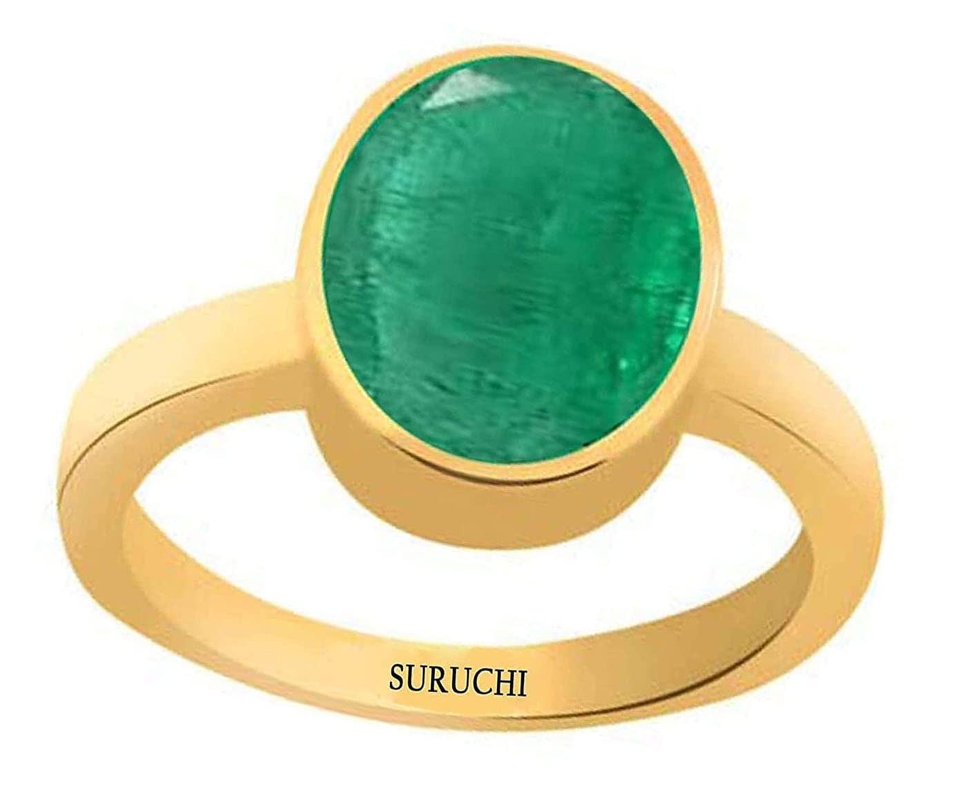 Suruchi Gems & Jewels Emerald/Panna 10.25 Ratti or 9.35 Carat Astrological Gemstone Panchdhatu 22K Gold Plated Ring for Men & Women (B08XY42RRL) Amazon Price History, Amazon Price Tracker