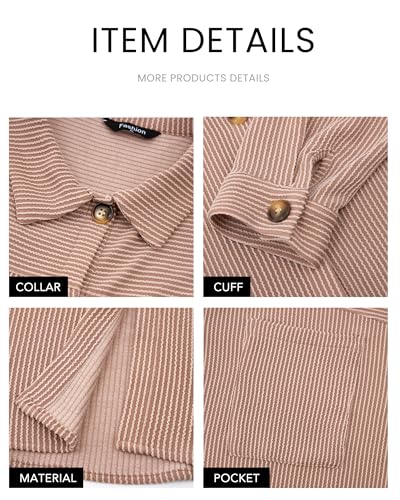 Image of PRETTYGARDEN Women's Textured Oversized Button Down Shirts