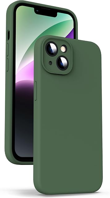 Supdeal Liquid Silicone Case for iPhone 14, [Camera Protection] [Anti Fingerprint] [Wireless Charging] 4 Layer Phone Case Protective Cover, Built-in Microfiber Case Cover, 6.1", Green