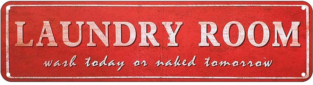 Laundry Room Retro Tin Signs Aluminum Metal Sign for Kitchen Home Garden Wall Bar Cafe Decor 4x16 Inch