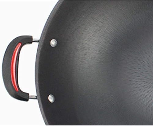 Miniatura 6 de PDGJG - Sartén de hierro fundido olla grande con fondo redondo sin revestimiento antiadherente de doble oreja cacerola de cocina seleccionada